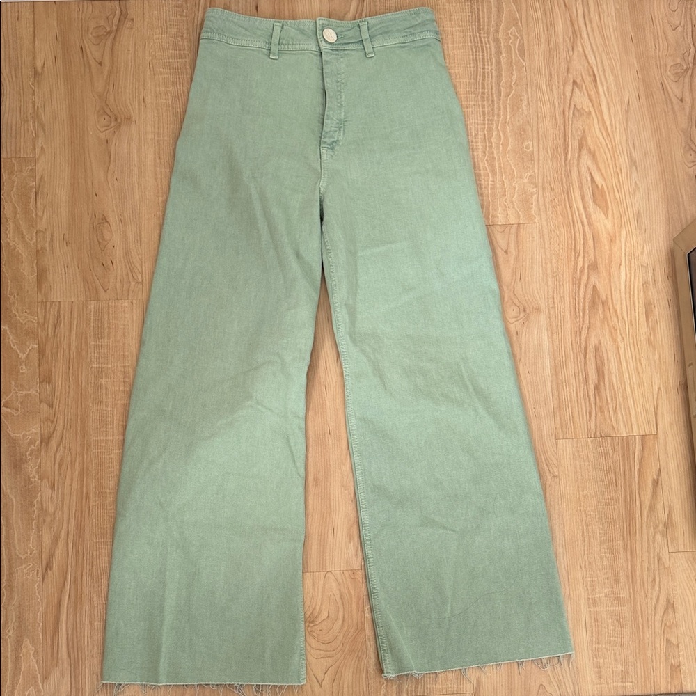 Zara Mint Green Flare Jeans